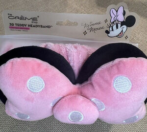 Minnie Mouse 3D Teddy Pink Headband with Black Ears and Pink Bow